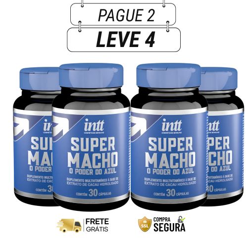 Super Macho 60 Cápsulas - Para Homens Que Querem Mais - Kits com 2 e 4 Frascos - Frete Grátis