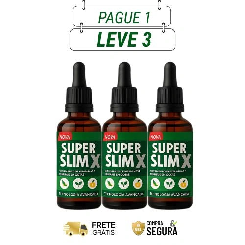 Super Slim X 30ml Original - Emagreça com Leveza e Saúde - Kits com 2 e 4 Frascos - Frete Grátis