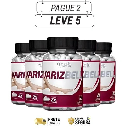 Varizbell 60 Cápsulas - Pernas Mais Bonitas Sempre - Kits com 3 e 5 Frascos - Frete Grátis