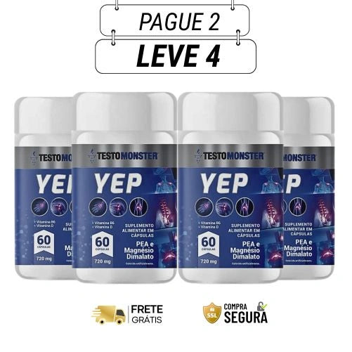 Yep 60 Cápsulas - Fórmula Natural Completa - Kit com 2 e 4 Frascos - Frete Grátis