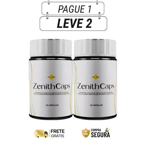 Zenith Caps 60 Cápsulas - Leveza Que Seu Corpo Merece - Kit com 2 e 4 Frascos - Frete Grátis